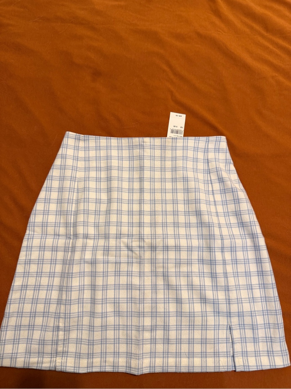 PacSun Blue and White Plaid Pencil Skirt